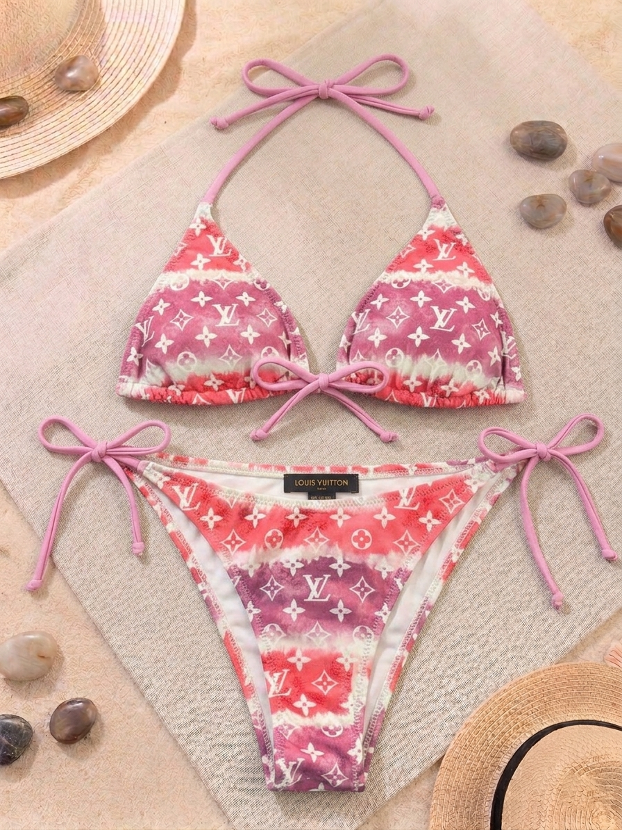 LV – Pinker, lila und weißer Bikini