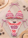 LV – Pinker, lila und weißer Bikini