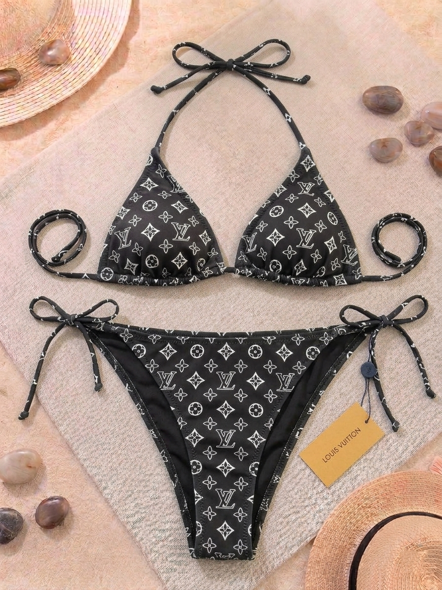 LV - Black and White Pattern Bikini
