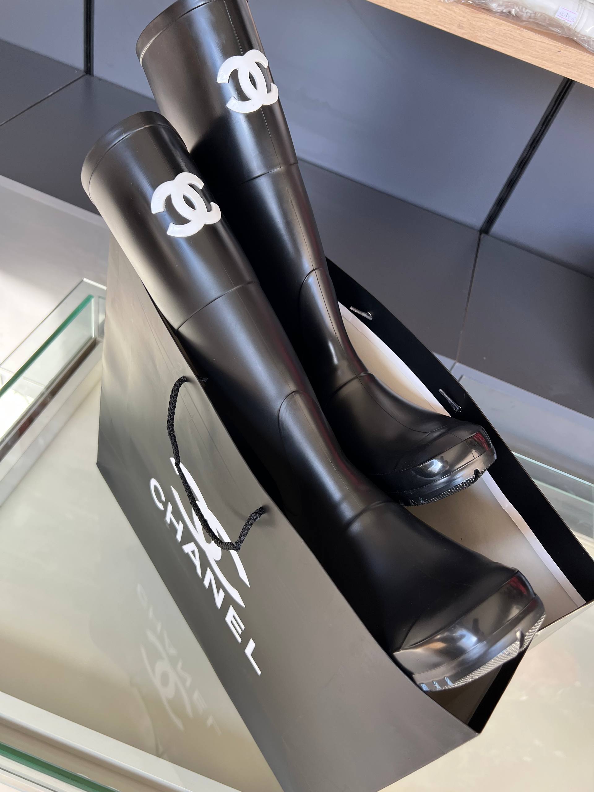 Rain Leather Boots